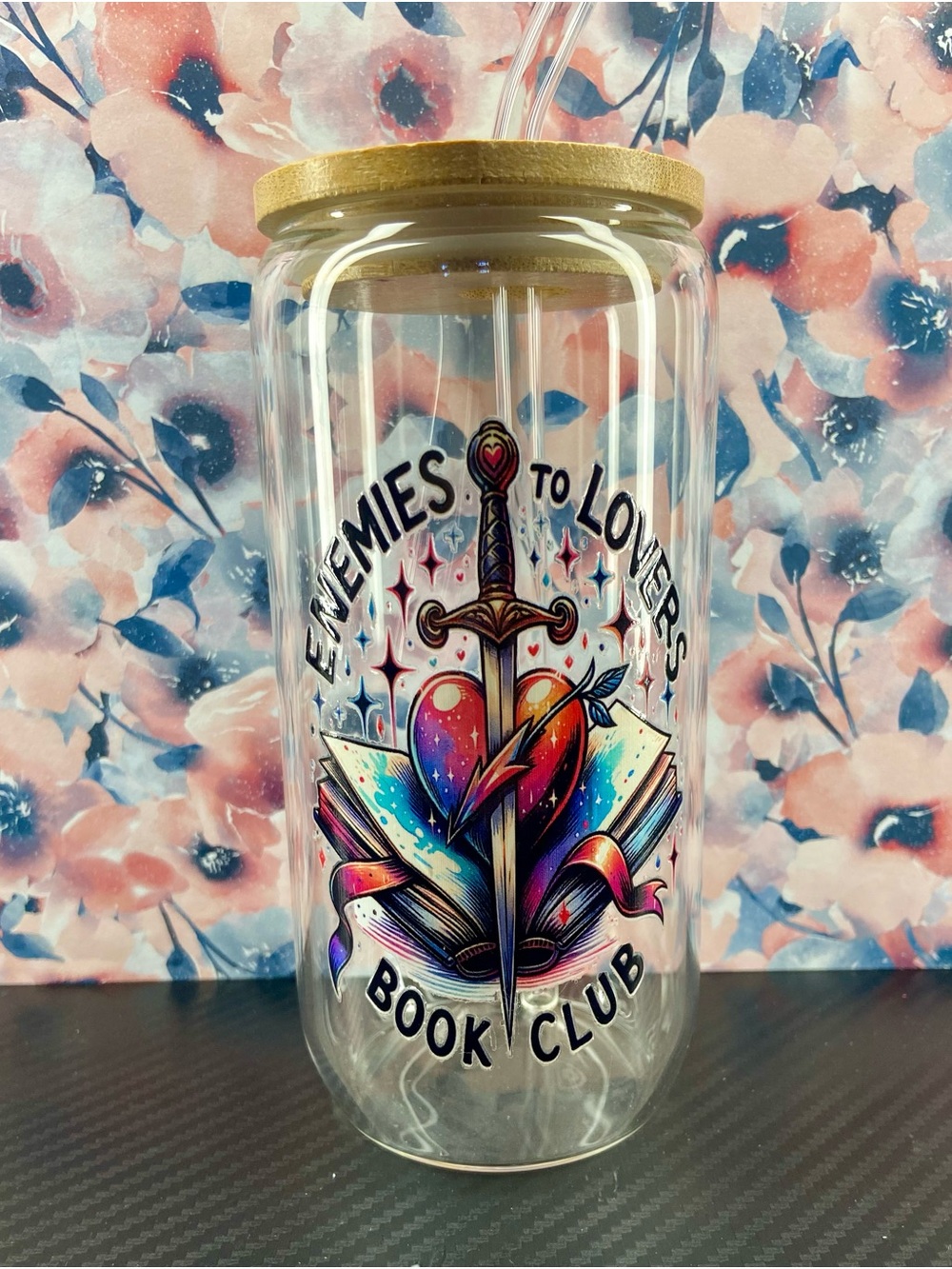 Enemies to Lovers Book Club Double-Wall Straw Tumbler - Multicolor Design
